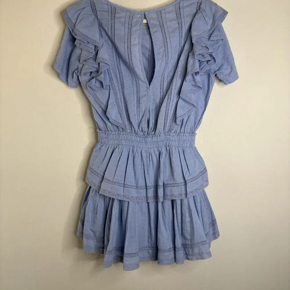 LoveShackFancy Natasha Dress Blue - Picture 3 of 7